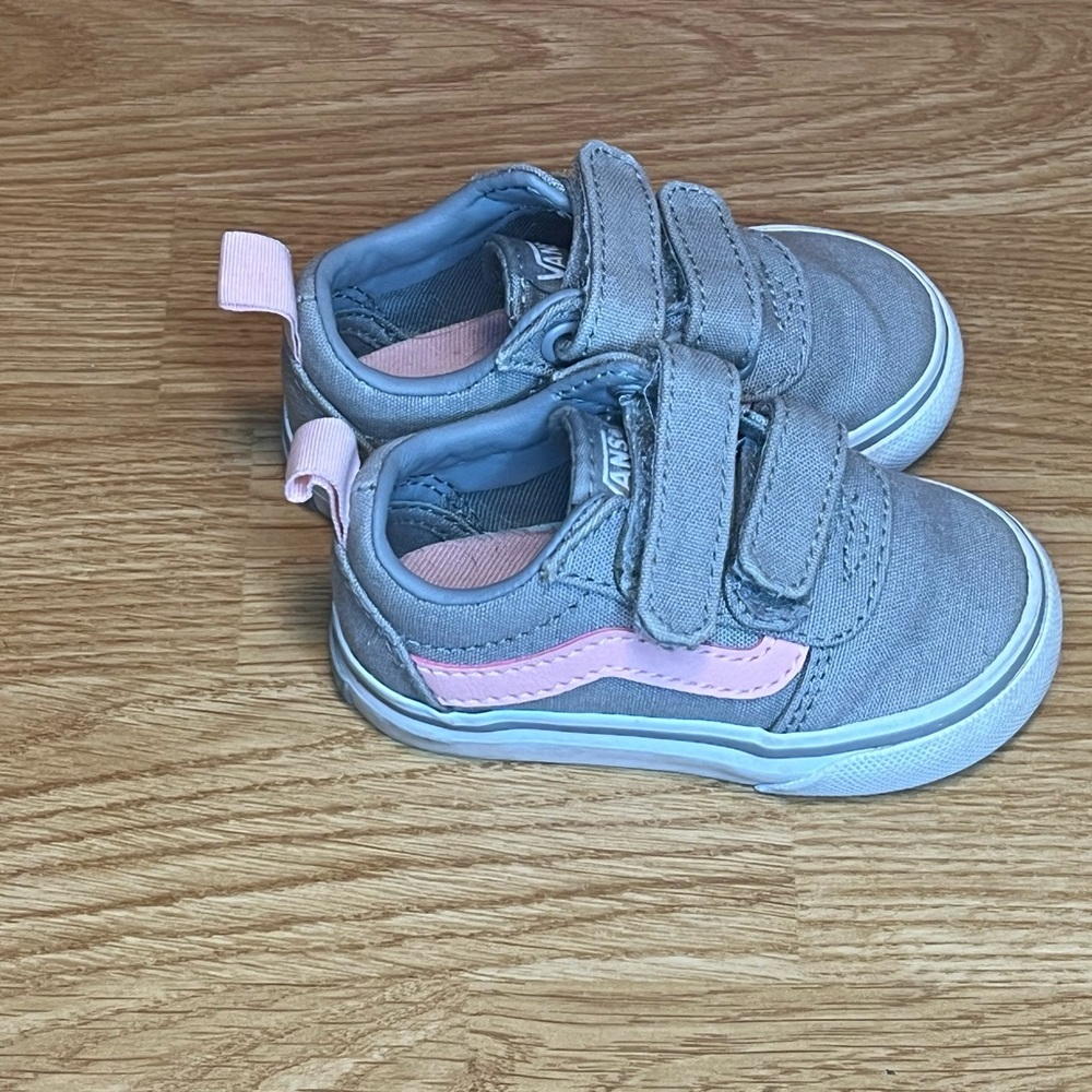 Vans toddler Gray and Pink Sneakers
